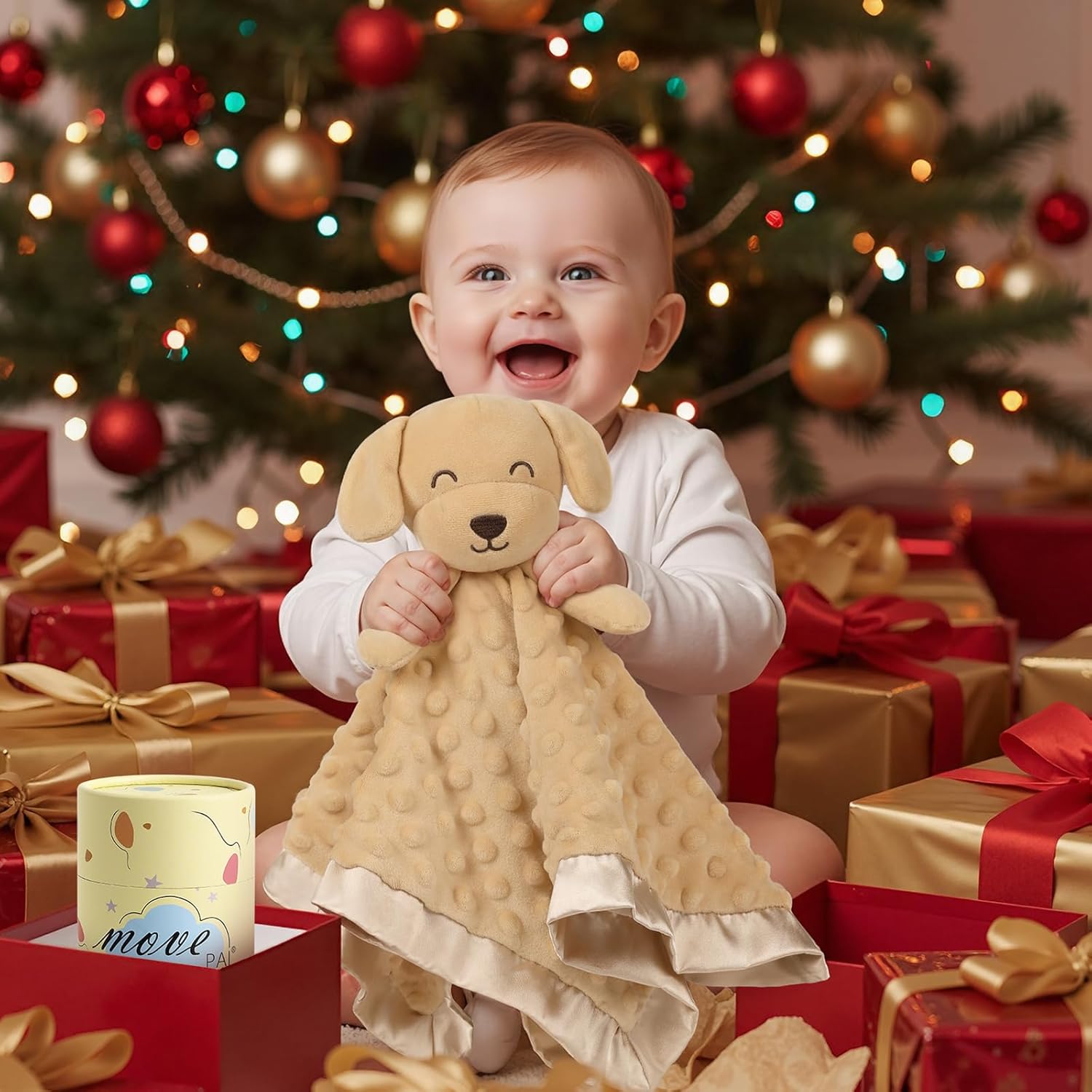 Skiennix Baby Dog Security Blanket - Soft Puppy Lovey Toy for Boys & Girls | 16-Inch Brown Snuggle Gift