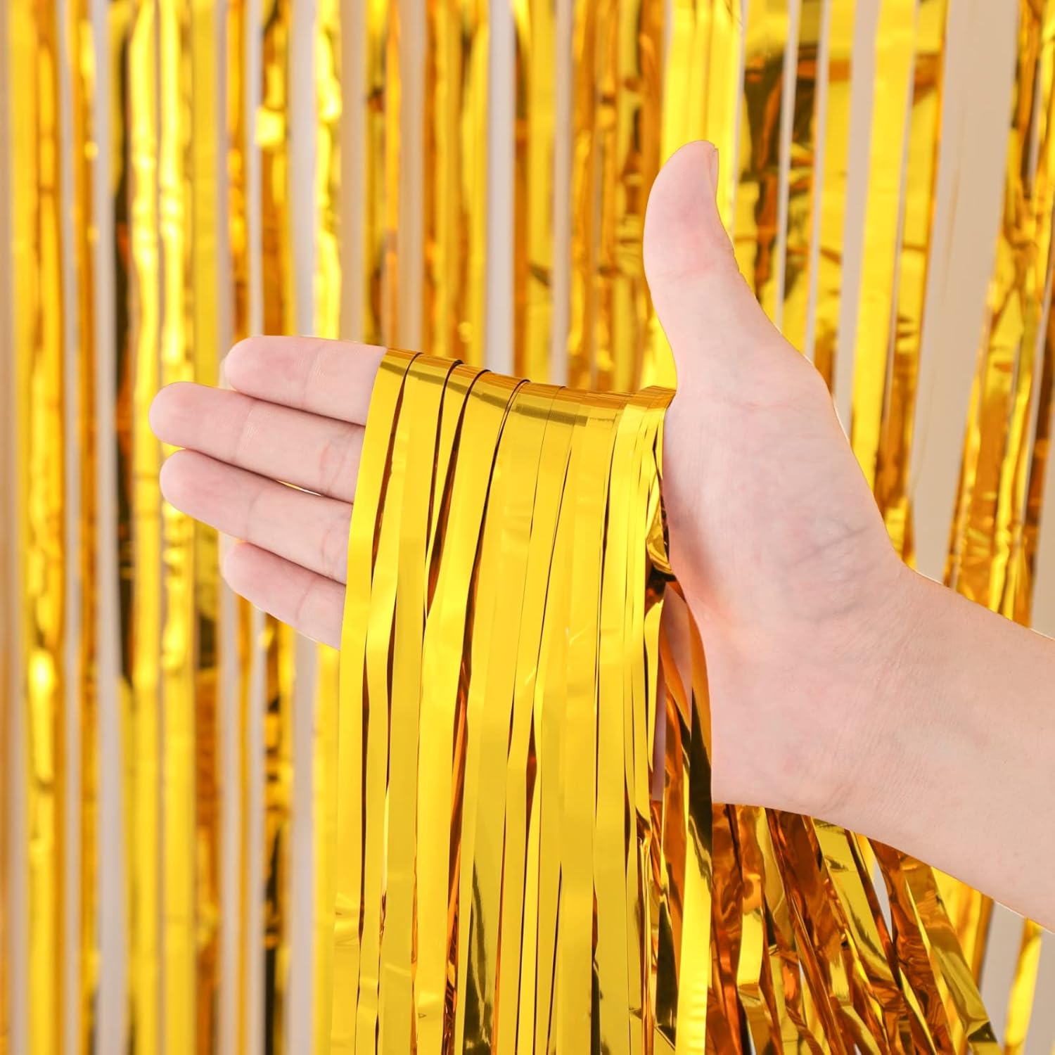 Skiennix Black and Gold Balloon Garland Arch Kit - Elegant Party Decorations with Gold Foil Curtains for Graduation, Birthday, and Anniversary Celebrations