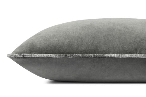 Loloi Chris Loves Julia Liza Collection PCJ0020 Grey 12'' x 27'' Cover Only Pillow