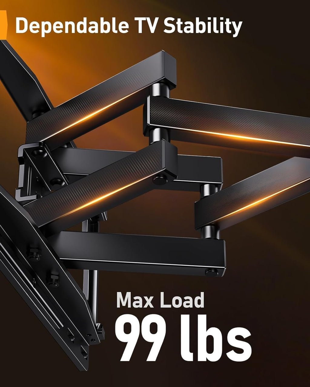 Perlegear AuraFrame™ TV Wall Mount - Pre-Assembled with LED Lights for 26-65 Inch TVs, Max VESA 400x400mm, Swivel & Tilt