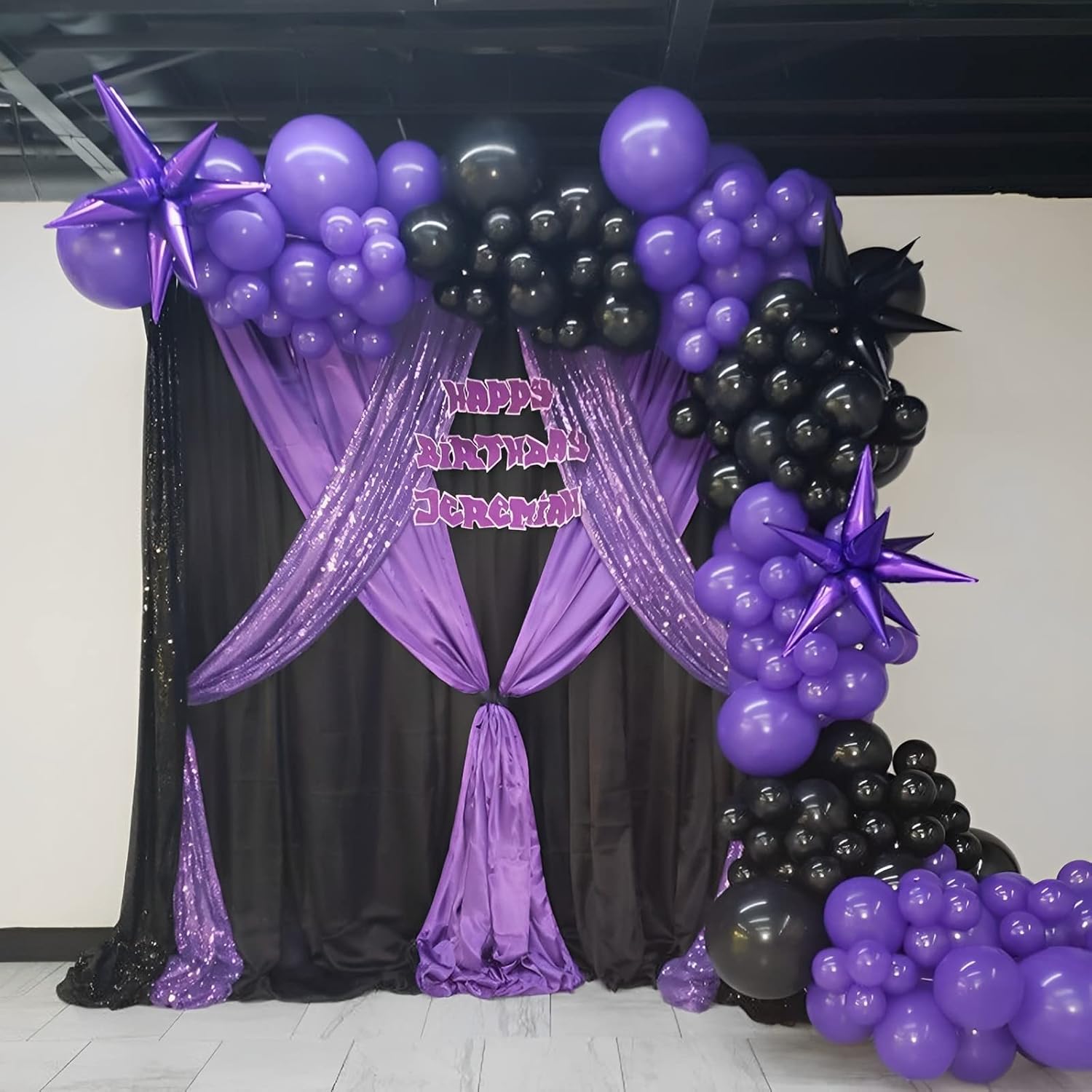 Voircoloria 130-Piece Purple Latex Balloon Set - Various Sizes for Birthday, Baby Shower & Wedding Decor
