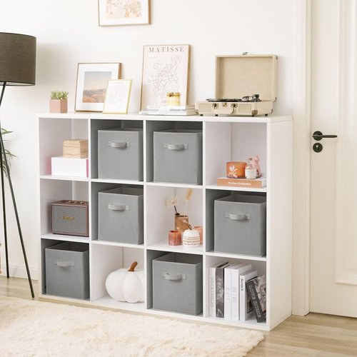 Granny Says Cube Storage Bins - Foldable Fabric Organizer with Handle | 11x11 Gray, 6-Pack for Closet & Office