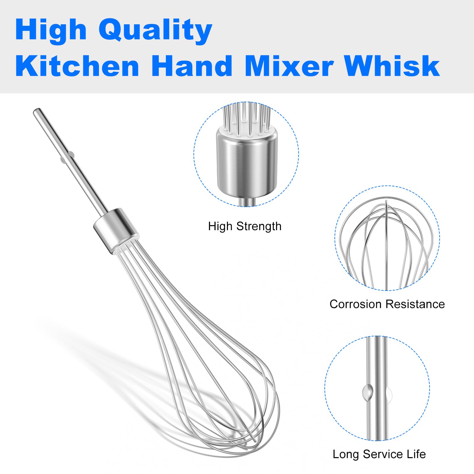 Kitchen Hand Mixer Whisk Attachments FOR KitchenAid Whisk KHMPW,KHM512BM KHM2B, AP5644233, KHM3, KHM5, W10720799, Kitchenaid Egg Beater - 2 Pack