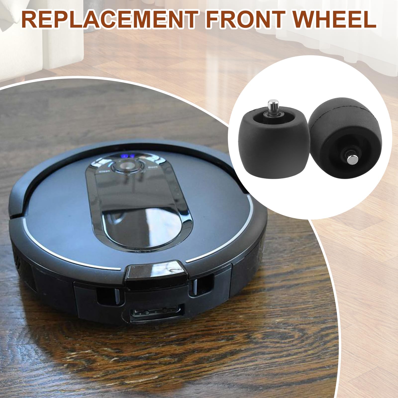2Pcs Replacement Front Caster Wheel Compatible with Shark Robot Vacuum R101AE RV1001AE UR1100SRUS AV1002AE AV1010AE RV100AE