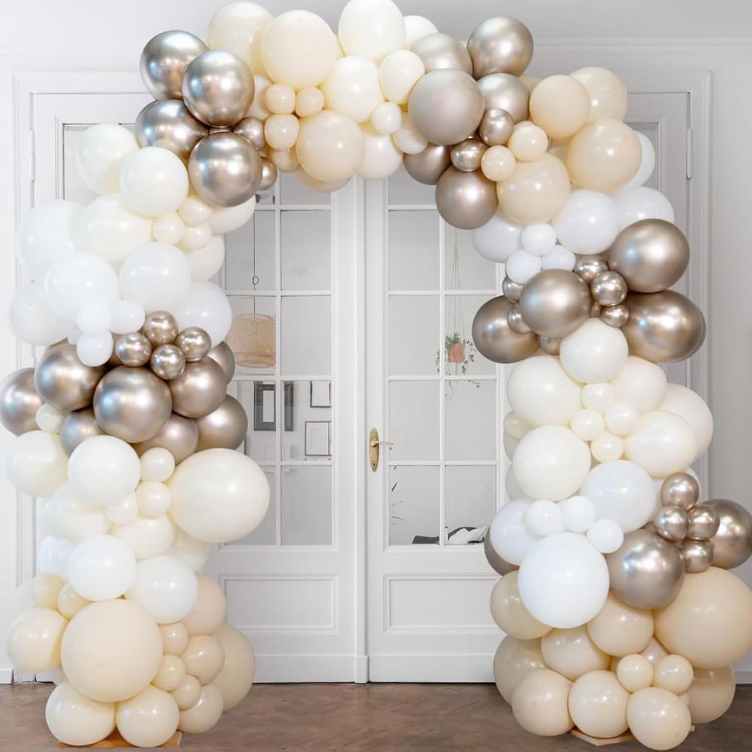 Voircoloria White Sand Balloons - 90-Pack Balloon Garland Kit for Weddings, Showers & Celebrations | 18/12/10/5 Inch Sizes
