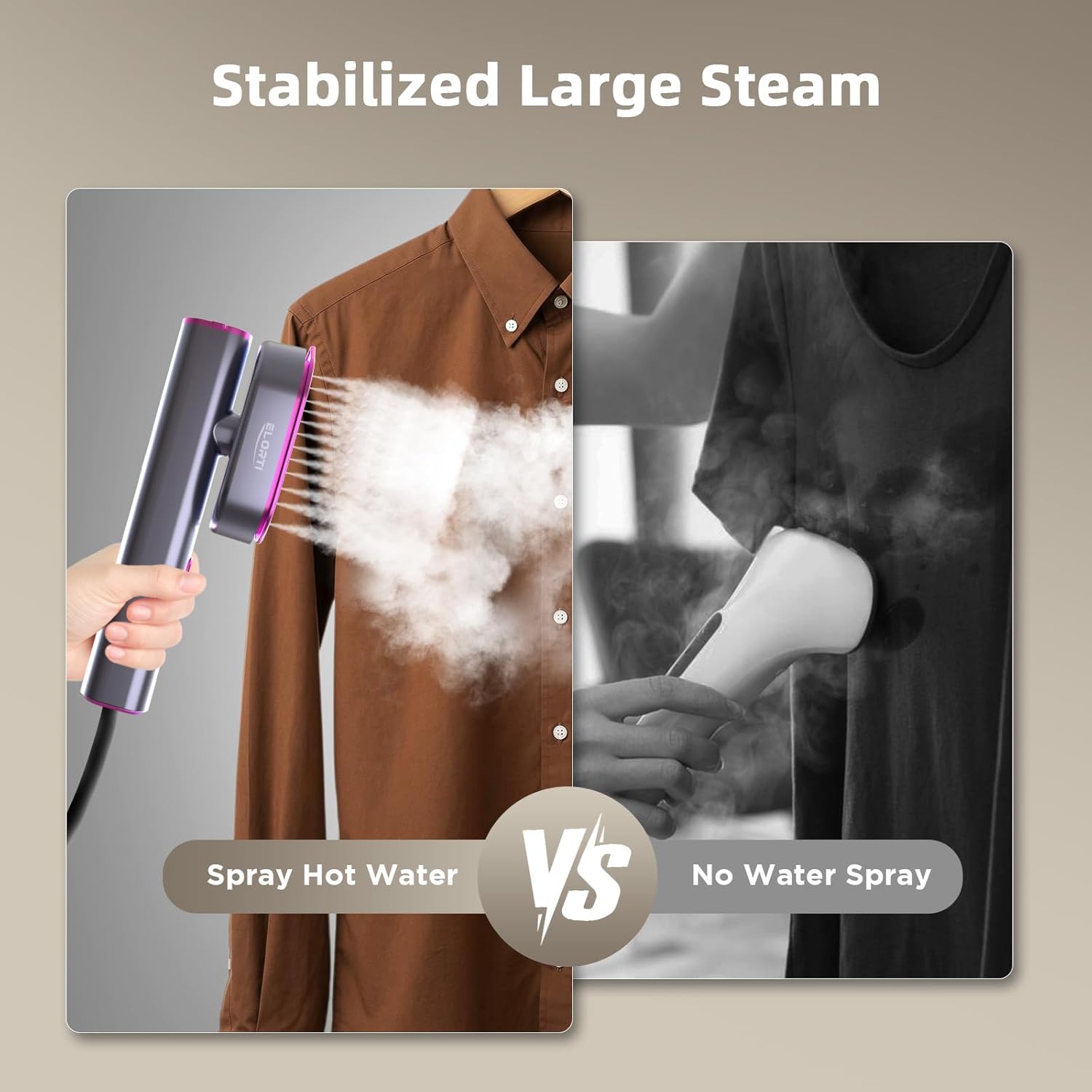 Skiennix Travel Steamer - 2-in-1 Handheld Garment Steamer & Iron | Fast Heat-Up in 15s, 1200W, Rose Red