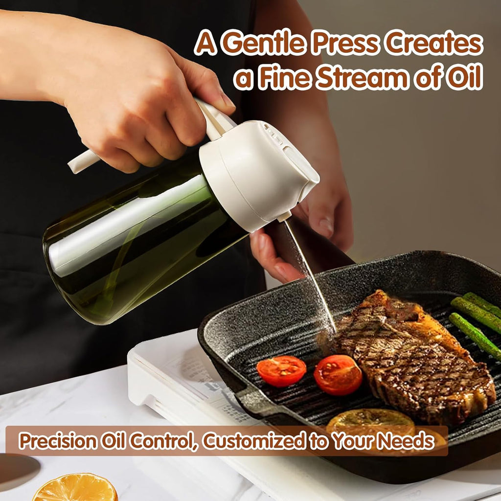 YARRAMATE Light-Blocking Dark Oil Sprayer - 16oz Olive Oil Dispenser Bottle | Premium Food-Grade Glass