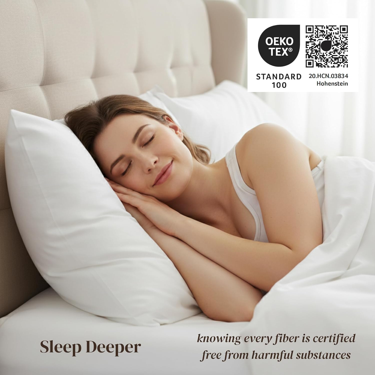 Beckham Hotel Collection Pillowcases - Queen Size Set of 2 | Cool Touch Cotton Sateen, 500TC, Silky Smooth White
