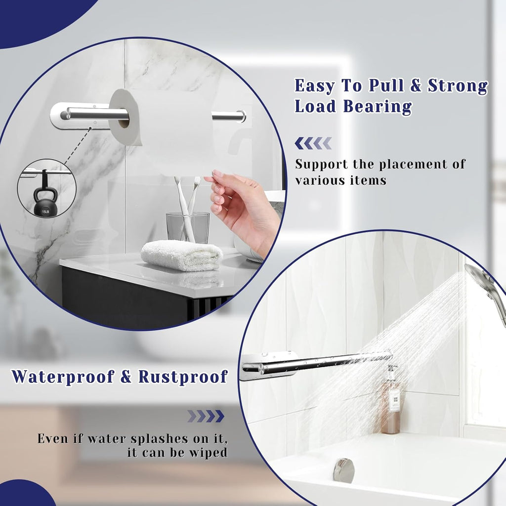 Stainless Steel Paper Towel Holder by [Brand Name] - Self-Adhesive or Drilling | Wall Mount for Kitchen & Bathroom