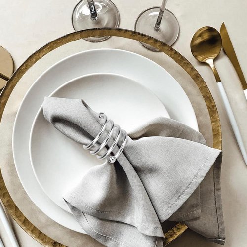 Silver Napkin Rings Sets of 12, Metal Napkin Holders Thanksgiving Fall Christmas Party Table Decorations Birthday Wedding Holiday Dinning Table Decor Gifts Idea for Home Host Family Gatherings