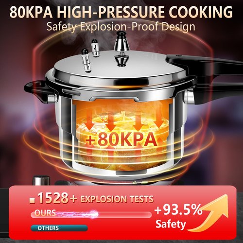 Pressure Cooker 8 qt+ Aluminum, ollas de presión para cocinar pressure cooker 8 qt All Stovetops Induction Compatible Thickened Pressure Cooker with Spring