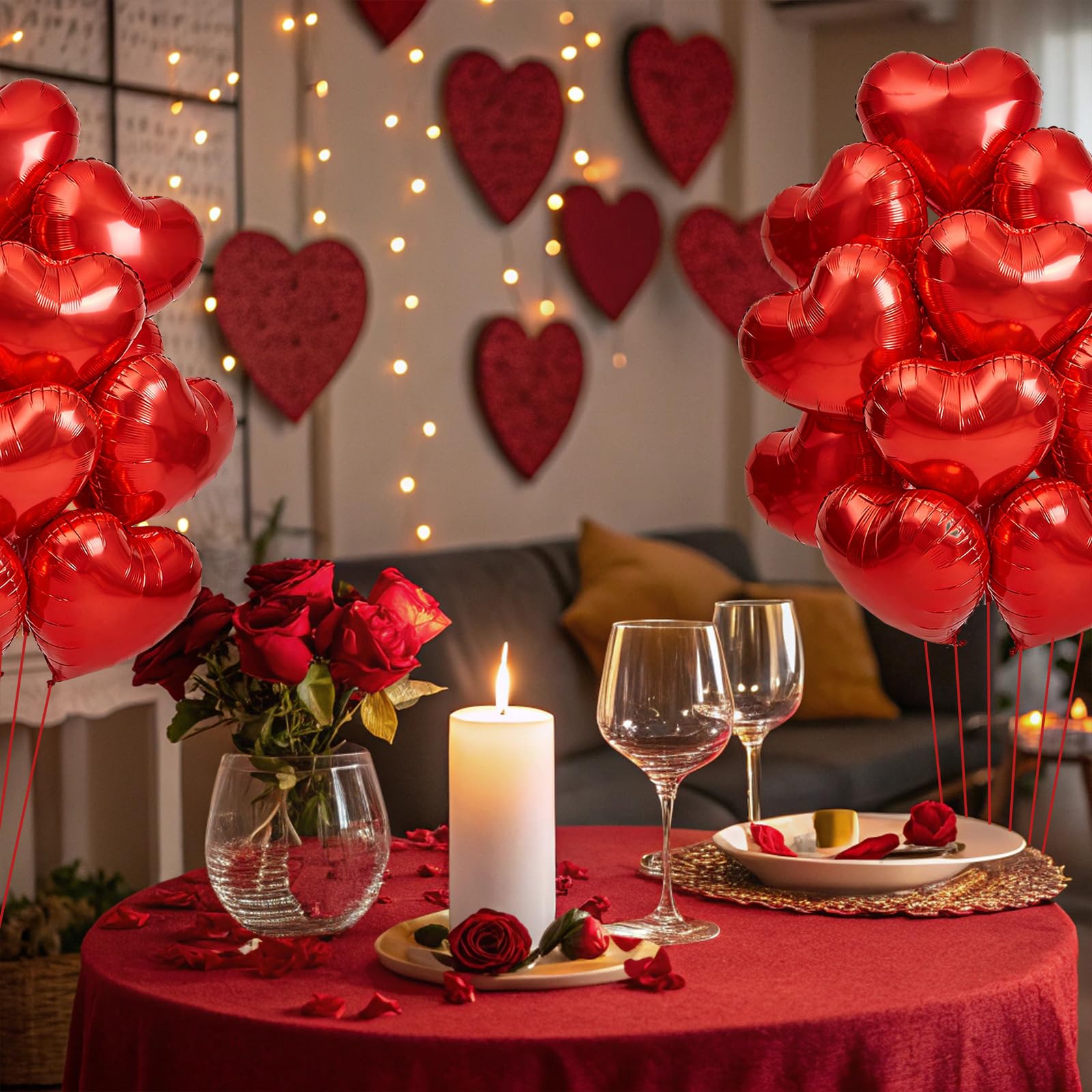 32 Pieces 18 Inches Red Heart Balloons – Large Foil Mylar Balloons for Valentine’s Day, Wedding, Anniversary, Proposal, Birthday, Romantic Party, and Love-Themed Decorations