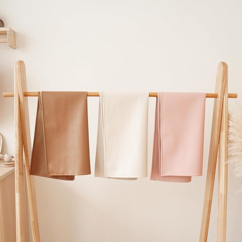 Konssy Faux Leather Baby Changing Mat - Waterproof & Portable Diaper Changing Pad | 30 x 17 Inches (Brown/Beige)