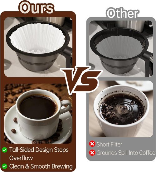 Bunn 100 Count Coffee Filters - Commercial Basket Filters for Enhanced Brew Extraction | White Disposable Paper