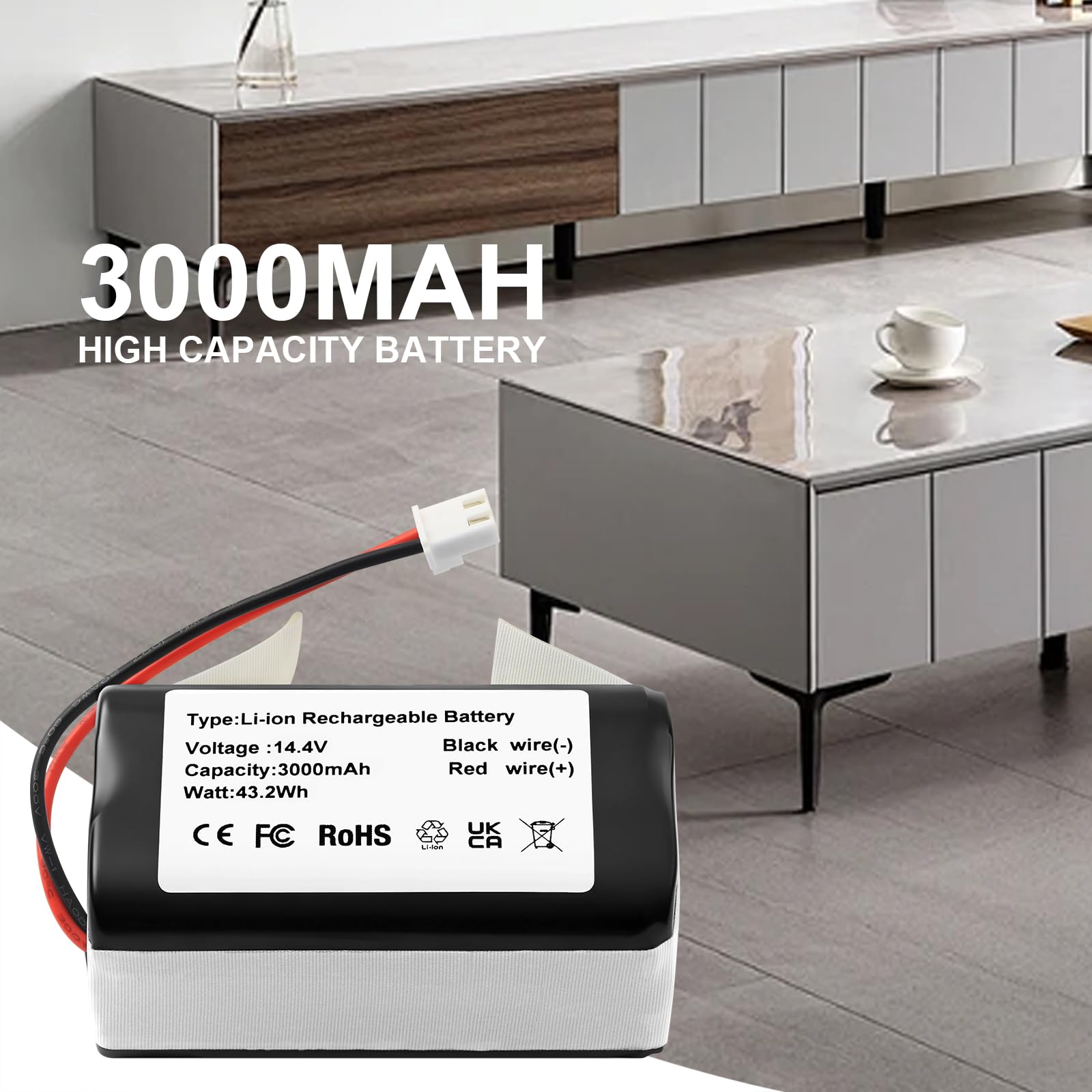 RVBAT85002 RVBAT85004 Battery Replacement for Shark RV9113A1US RV910S RV9106WXUS RV911AE RV9116ZXUS RV9122S1US RV9123S1US RV912S RV9126WXUS RV915S UR1105ARUS RV2520A0US RV9133S AV2501AOUS RVBAT85003