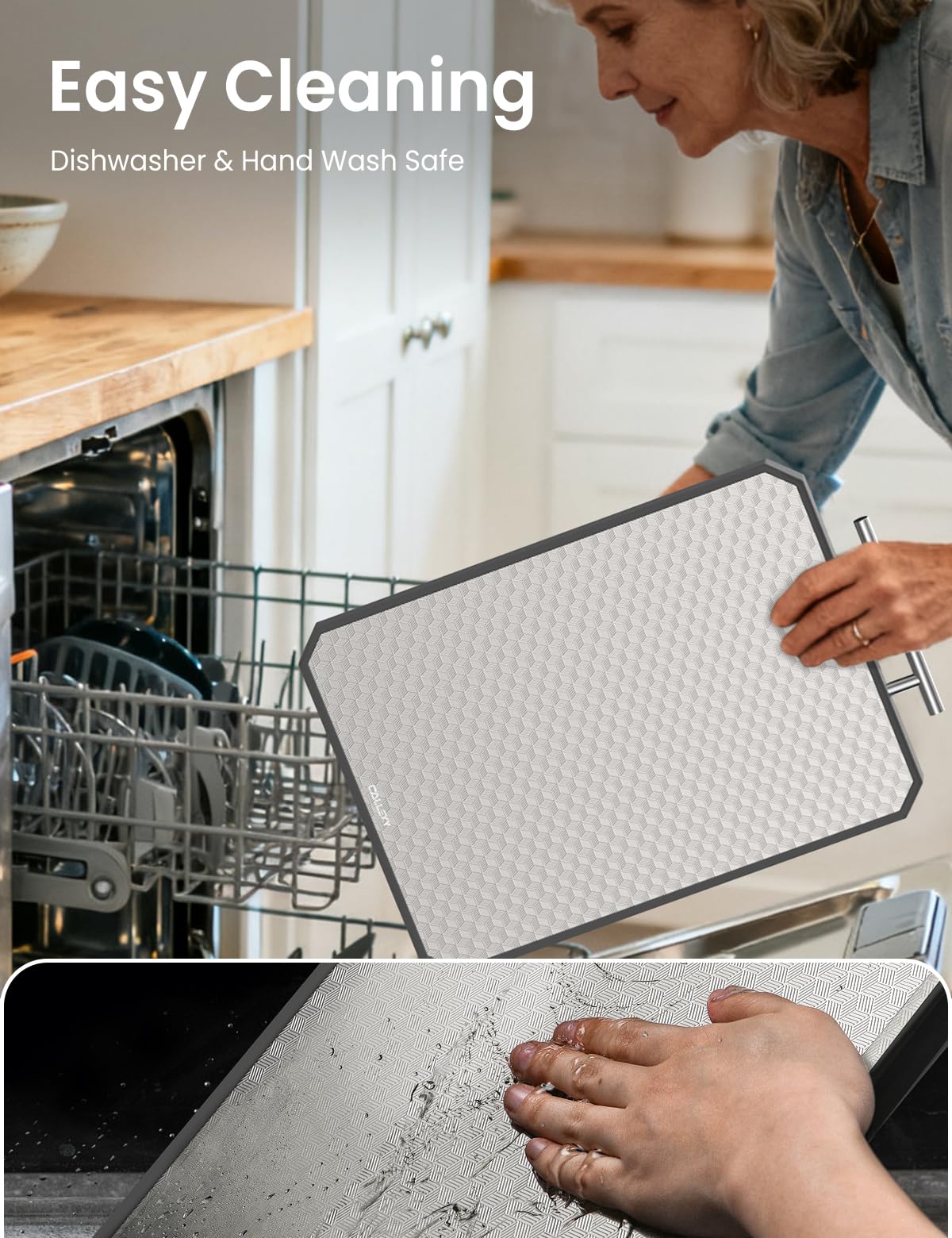 Callsky Cutting Board for Kitchen, Non Toxic Titanium Cutting Board, Double-Sided Metal Chopping Board with Juice Groove, Cutting Boards for Meat, Vegetables and Fruits, Dishwasher Safe Large 16”×11”