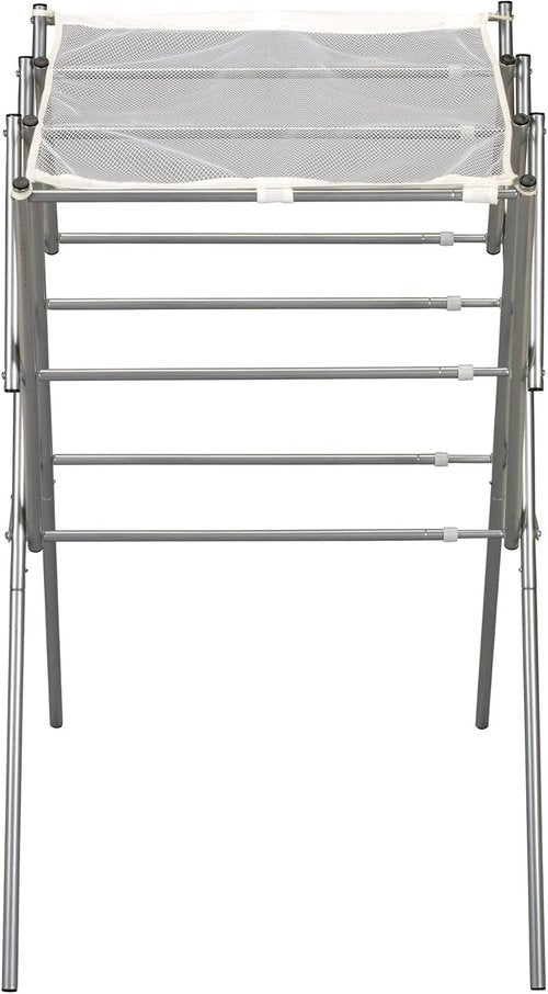 Household Essentials Clothes Drying Rack - Foldable & Expandable Laundry Solution | Silver