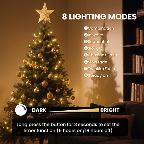 Dailyart 500 LED Fairy Lights - Warm White String Lights with Remote & Timer | 42Ft Waterproof Decor