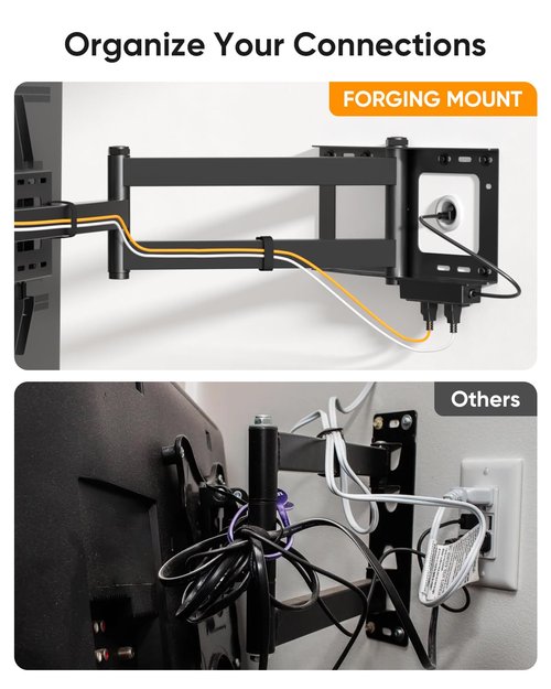 FORGING MOUNT Long Arm TV Wall Mount for 42-80 inch TVs, 43" Extension Full Motion TV Mount with Articulating Arm Swivel,Tilt and Level Adjustment, MAX VESA 600x400mm, Holds up to 110 lbs