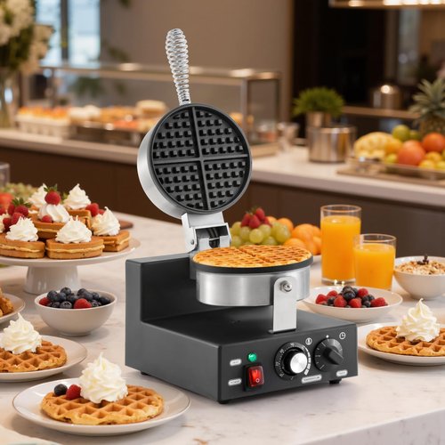 Dyna-Living Commercial Waffle Maker 1200W Professional Waffle Maker Commercial Restaurant Waffle Iron Non-stick Classic Waffle Machine Waffle Bowl Maker for Home