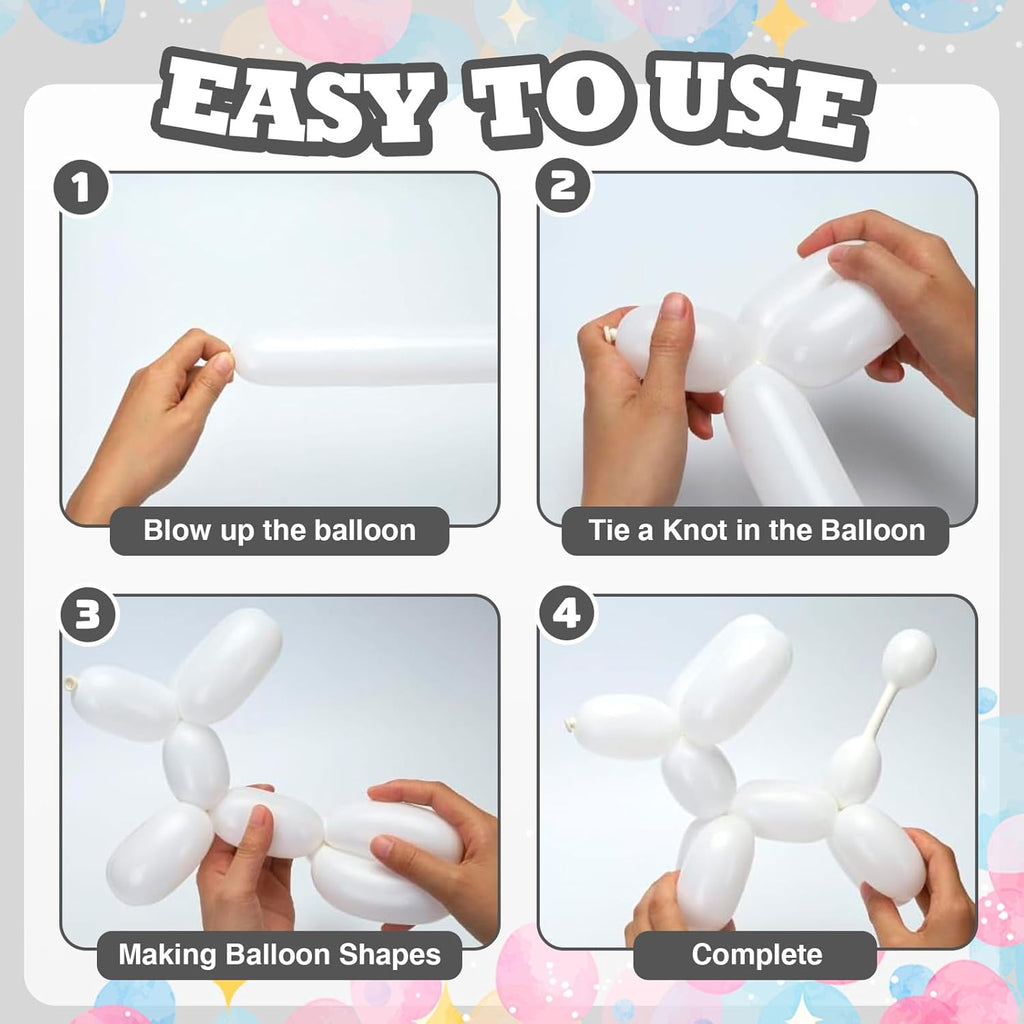Skiennix 100 Pcs White 260 Balloons Garland Kit - Perfect for Christmas, Birthdays & Weddings