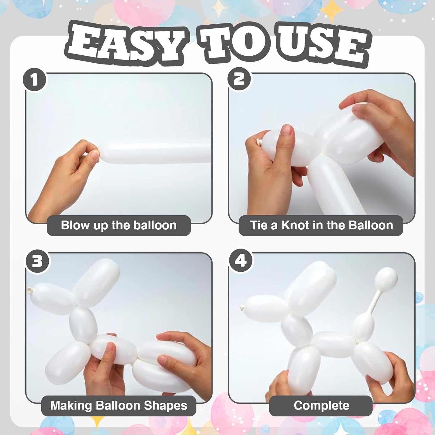 Skiennix 100 Pcs White 260 Balloons Garland Kit - Perfect for Christmas, Birthdays & Weddings