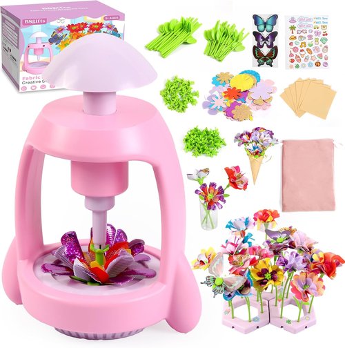 Bsgifts DIY Flower Press Kit - Creative Fabric Flower Making Toy for Kids Ages 3-12 | Perfect Arts & Crafts Gift