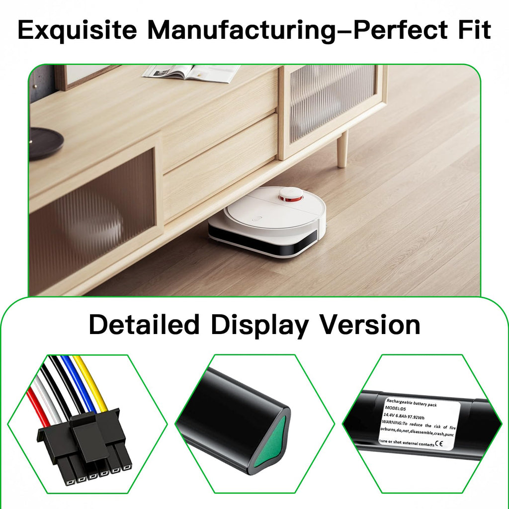 Lcenerga 6800mAh for Neato Battery Replacement for D7 D5 D6 D4 D3 D3+ D301 D303 D5+ D502 D503 D701 D702 D703 D705 Robot Vacuum Cleaners 945-0225 945-0266 02386 205-0013 02385 205-0028