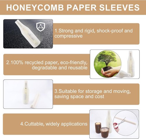 64 Set Wine Bags for Travel Honeycomb Paper, Reusable Wine Bottle Protector Sleeves, Unbreakable Wine Travel Bags for Airplane Travel Transport Car Proof Safety Impact Resist White