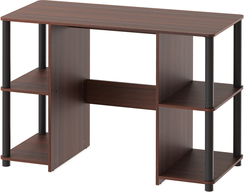 SHW 38-Inch Home Office Wood Desk with Double Sided Shelves, Cherry