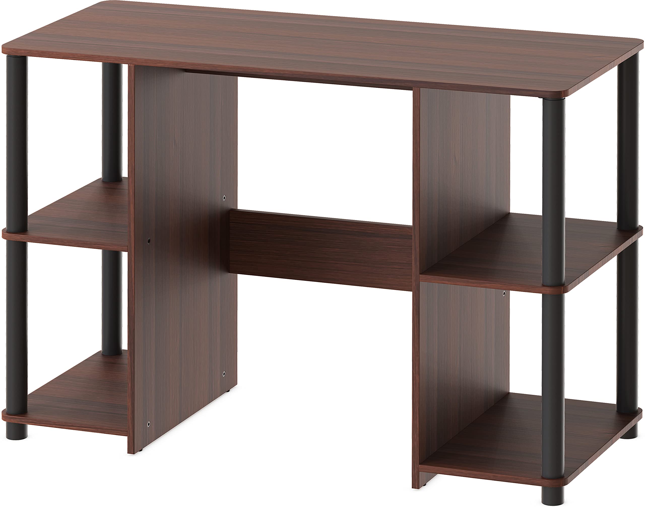 SHW 38-Inch Home Office Wood Desk with Double Sided Shelves, Cherry