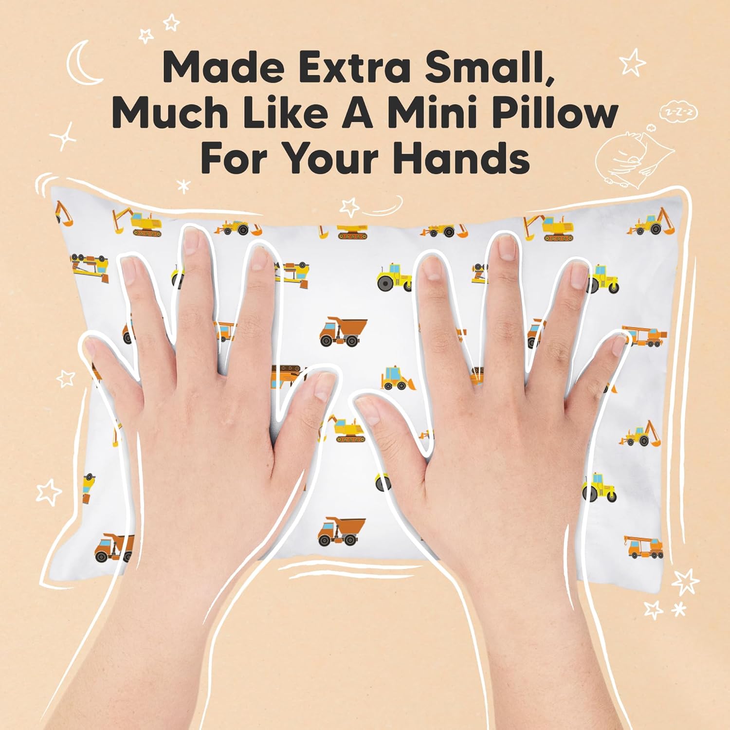 My Little Dreamy Mini Toddler Pillow - Soft Organic Cotton Travel Pillow with Case | 9x13 for Kids 2-4 Years