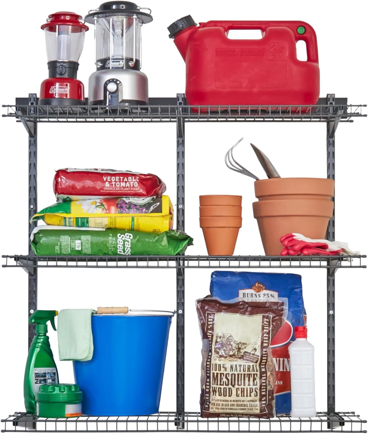 Rubbermaid Fasttrack Rail Storage - 3-Shelf Kit for Home & Garage Organization | 36"x12", 350 lbs Capacity