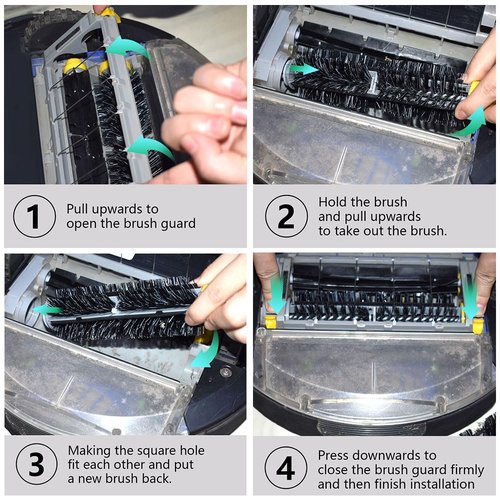 neutop Replacement Brush Compatible with iRobot Roomba 675 677 671 670 665 655 645 694 692 614 Robot Vacuums ONLY, with 2 Bristle and 2 Flexible Beater Rollers, 2 Edge Sweeping Brushes, 2 Screws.