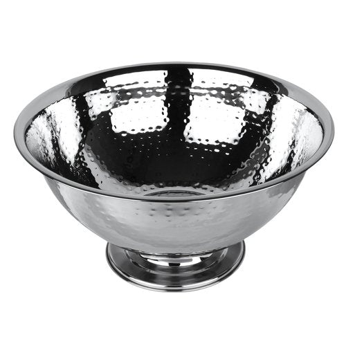 Cruiser’s Caché 16" Footed Champagne Bucket, Beverage Tub, Wine and Champagne Server, Stainless Steel with Hammered Silver Finish