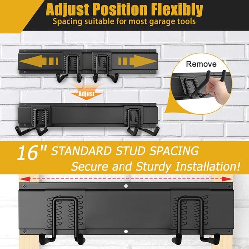 KOFANI Heavy Duty Garage Wall Organizer - 700LB Capacity | 48-Inch Adjustable Tool Rack for Shed & Yard Storage
