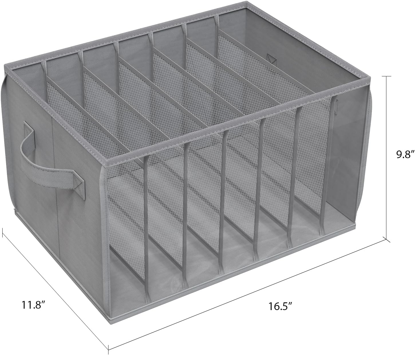 Zilink Upgraded Clothes Organizer - Clear Pants & Sweater Storage Bins with 7 Grids | 3 Pack
