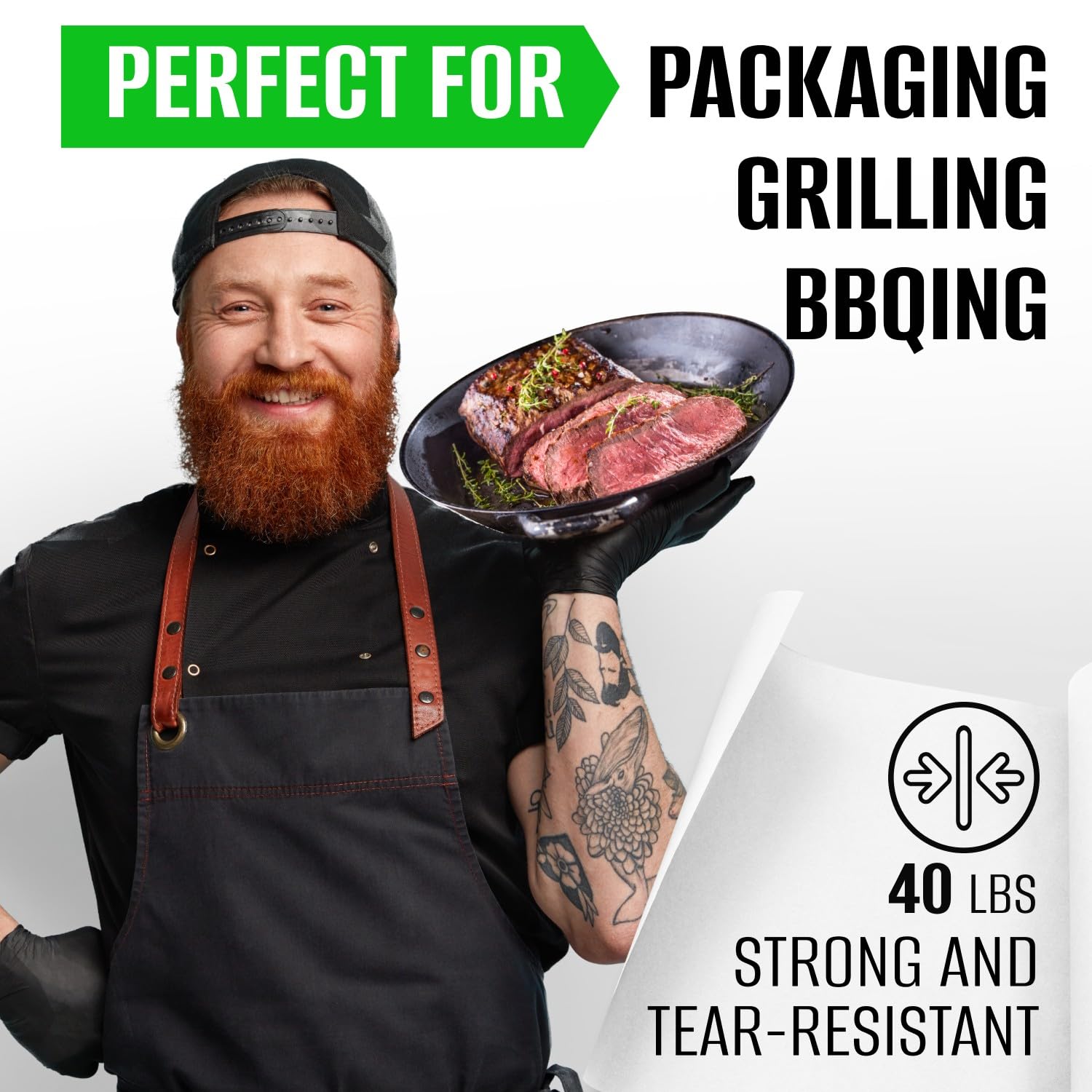 Paclord 36" x 100' Made in USA White Butcher Paper Roll (Value Pack of 2) - Food-Grade, Breathable Butcher Paper - Perfect for BBQ, Smoking Meat, and Wrapping Brisket