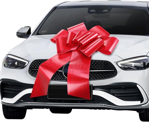 30 Inch Big Car Bow - Red Giant Bow for Weddings, Birthdays, Christmas & Special Occasions | 1 Pack