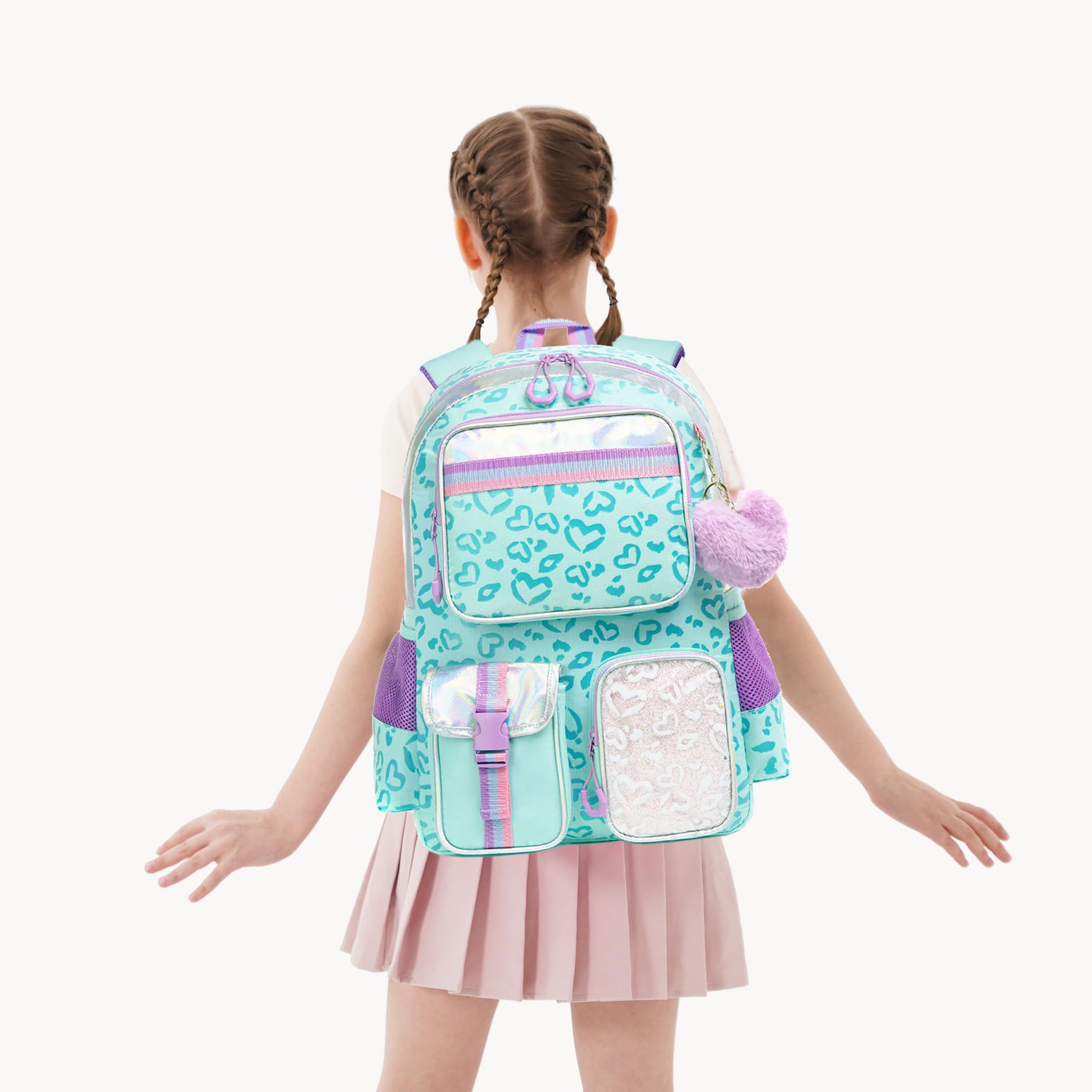 Meetbelify Aesthetic Backpack for Elementary to Teen Girls, Cute Bookbag for Kids 8-10