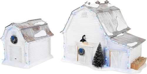 Department 56 Elvis Presley Graceland Stables Lit Building Set - 7.2 & 5 Inches, White