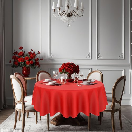 CIEOVO 12 Pcs Valentine's Day Plastic Tablecloths, Disposable Round Red Pink Table Cover 84 Inch Waterproof Table Covers for Valentine's Day Family Wedding Birthday Bridal Shower Party Decorations