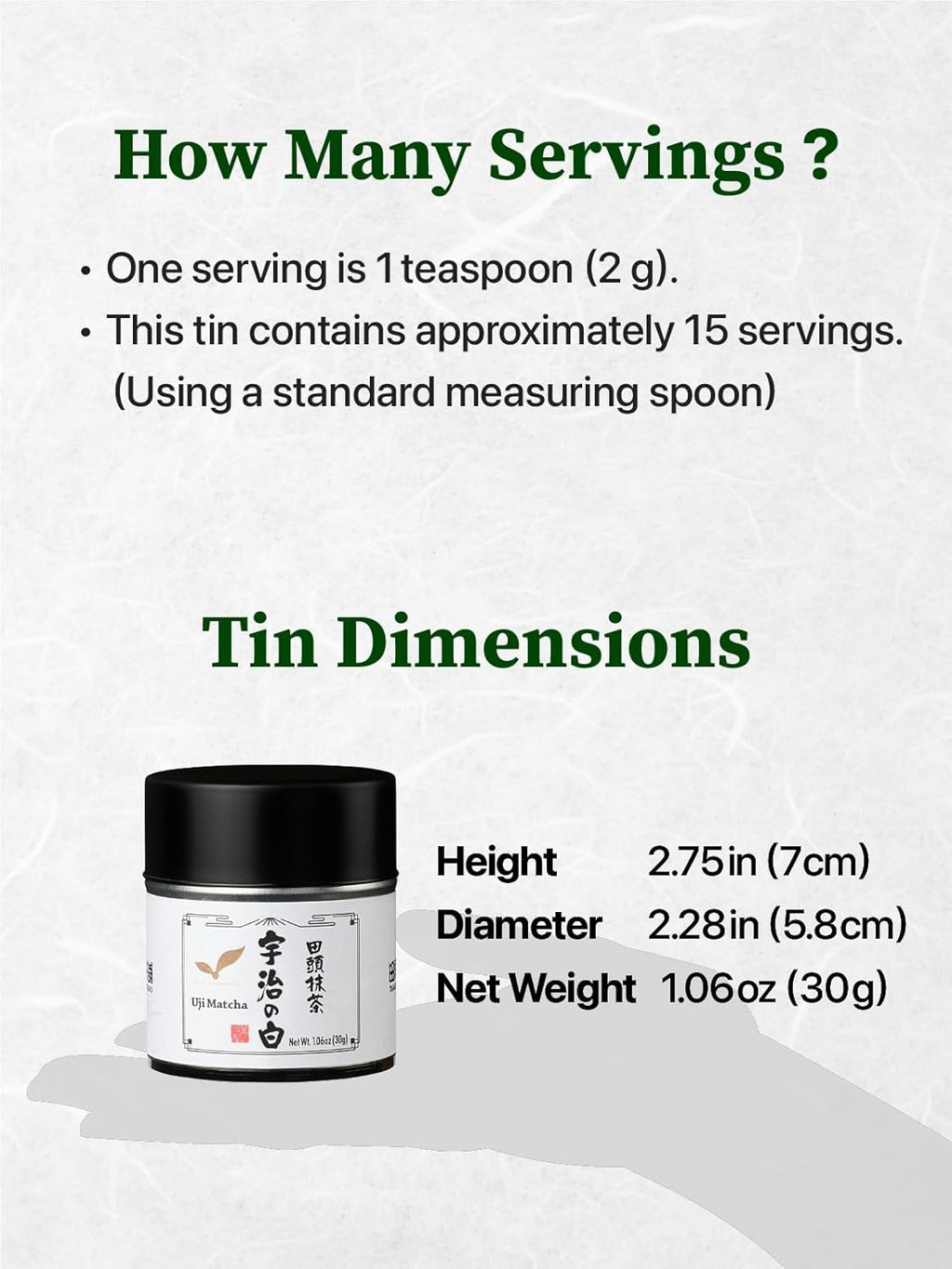 TAGASHIRA CHAHO Uji Matcha Green Tea Powder - Authentic Ceremonial Grade, First Harvest, 30g/1.06oz | 100% Japan