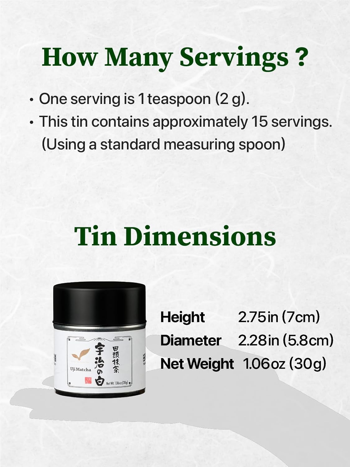 TAGASHIRA CHAHO Uji Matcha Green Tea Powder - Authentic Ceremonial Grade, First Harvest, 30g/1.06oz | 100% Japan