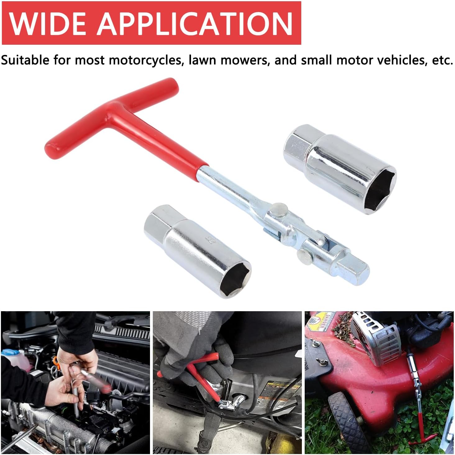 Skiennix Spark Plug Socket Wrench - T-Handle Tool for 5/8" & 13/16" Spark Plugs | Ideal for Motorcycles & Lawn Mowers