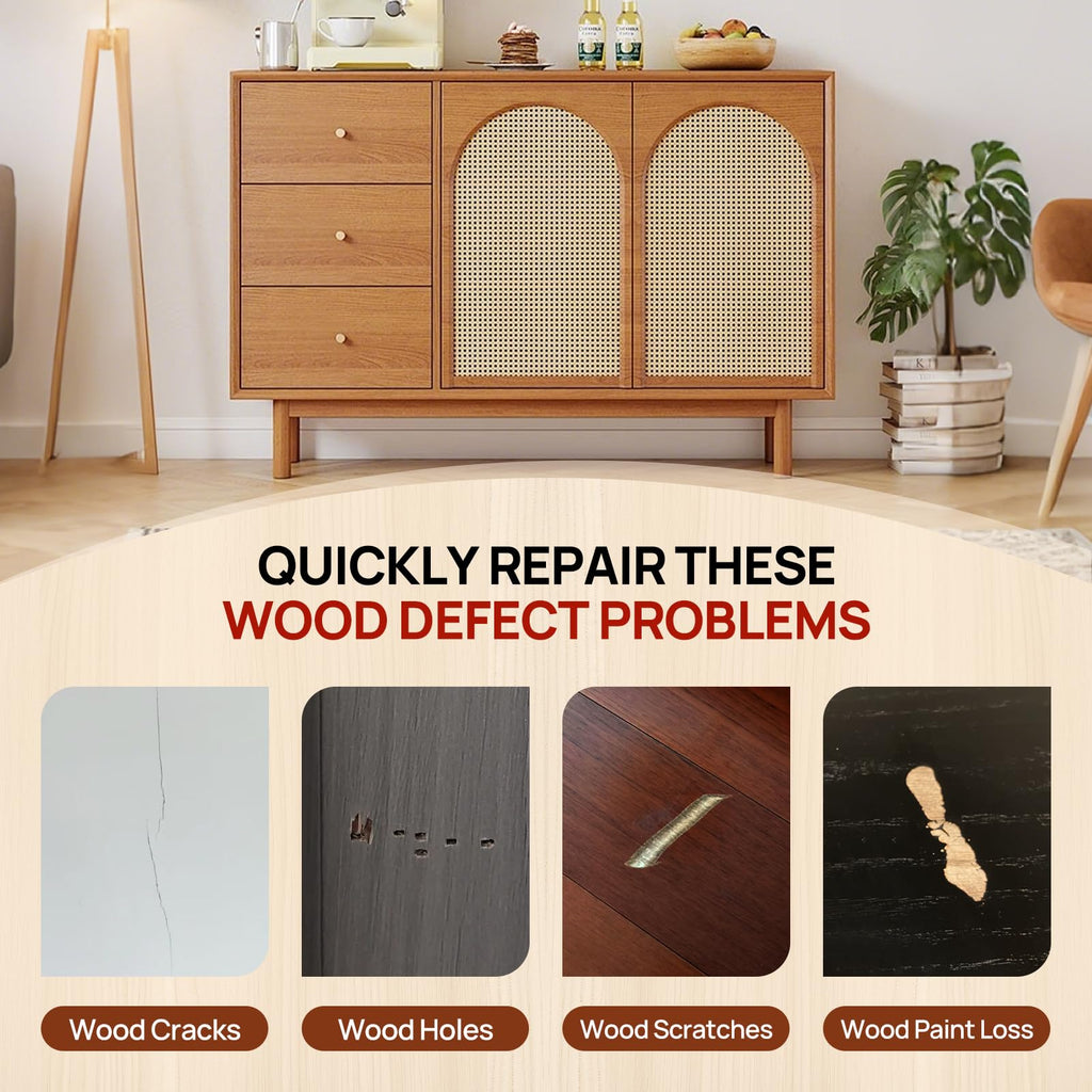Boncart Wood Furniture Repair Kit, Wood Touch up Fillers, Repair Scratches, Cracks, Paint Chips, and Nail Holes on Furniture, Floors, Doors, Cabinets, and Tables (10 Colors)