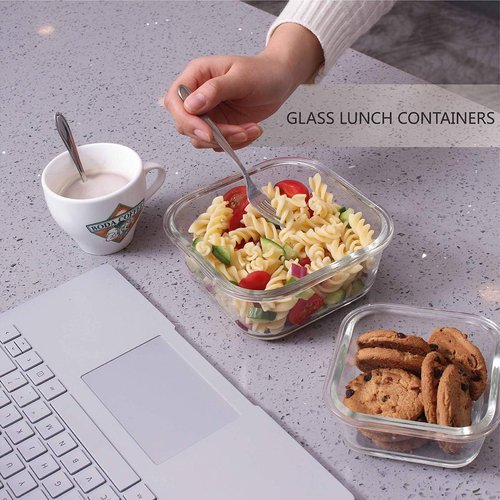AILTEC Glass Food Storage Containers - 18-Piece Meal Prep Set | BPA-Free & Leak-Proof Design
