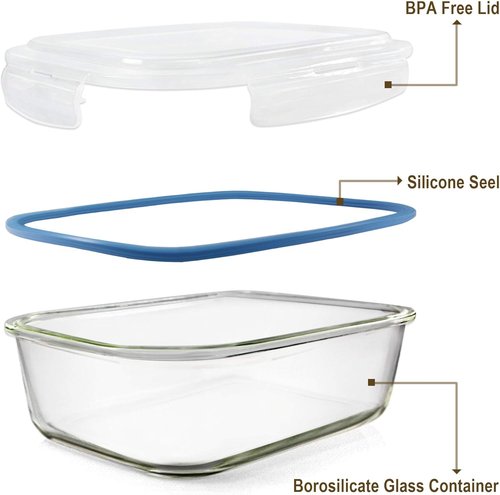 Glass Food Storage Containers Set - BPA-Free, Leak-Proof Meal Prep Containers | 2 Pack, 80oz