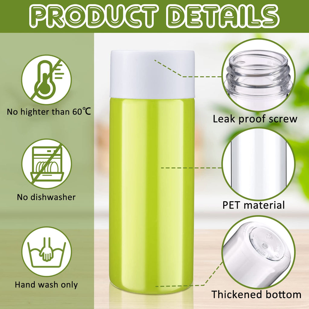 Yinder 50 Pack Plastic Juice Bottles Sensory Empty with Lids 10 oz Bulk Reusable Clear Bottles with Caps Smoothie Ideal for Sensory Crafts(White)