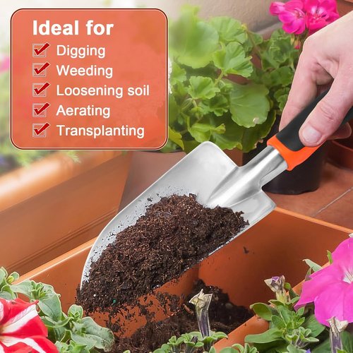 Garden Hand Trowel by [Brand Name] - Heavy Duty Ergonomic Shovel for Easy Digging | Rust Resistant, Orange